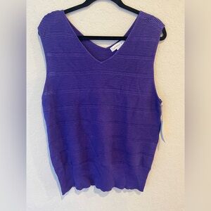 Liz Claiborne Royal Purple V‑Neck Knit Tank